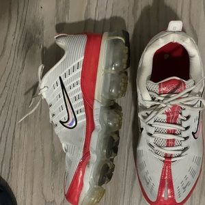 Red and white vapor max women size 9